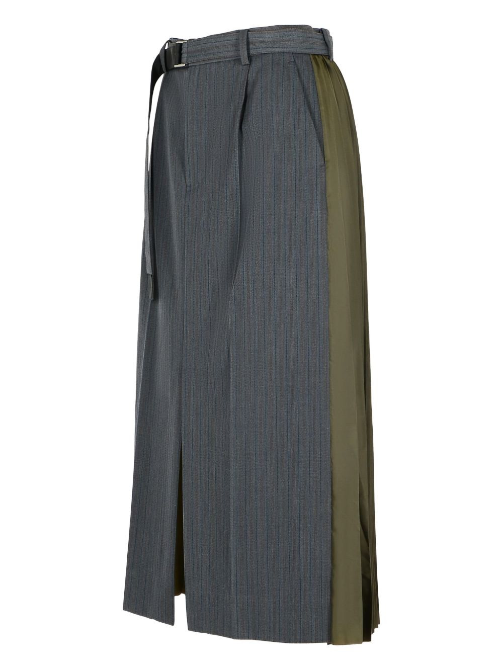 pinstripe-pattern pleated skirt - 3