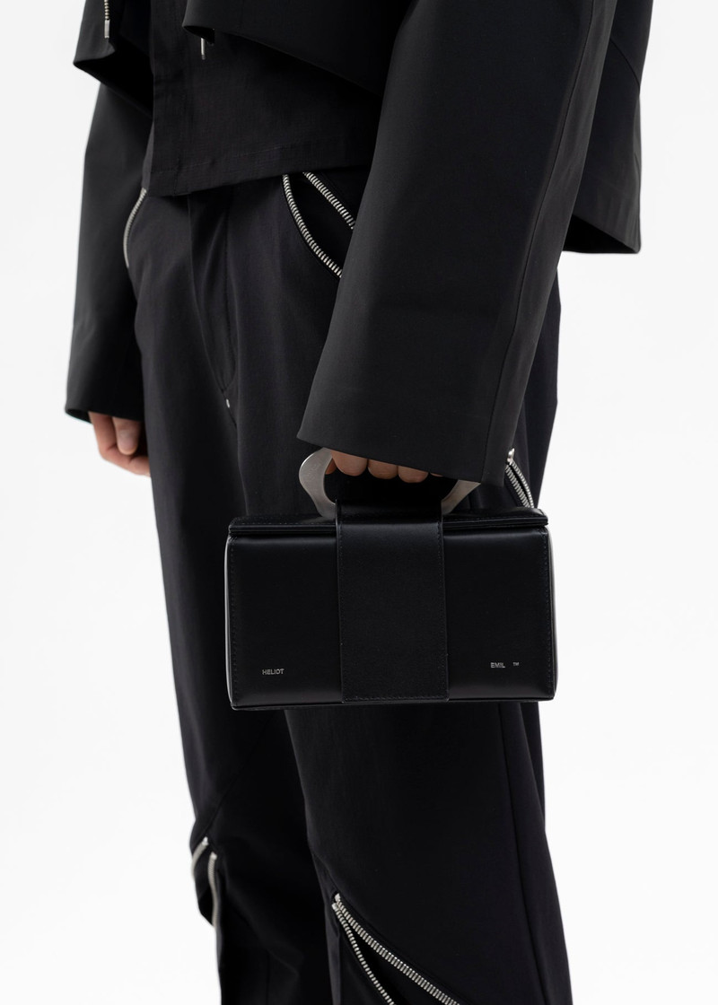 BLACK CHARRED CARABINER CLUTCH BAG 3