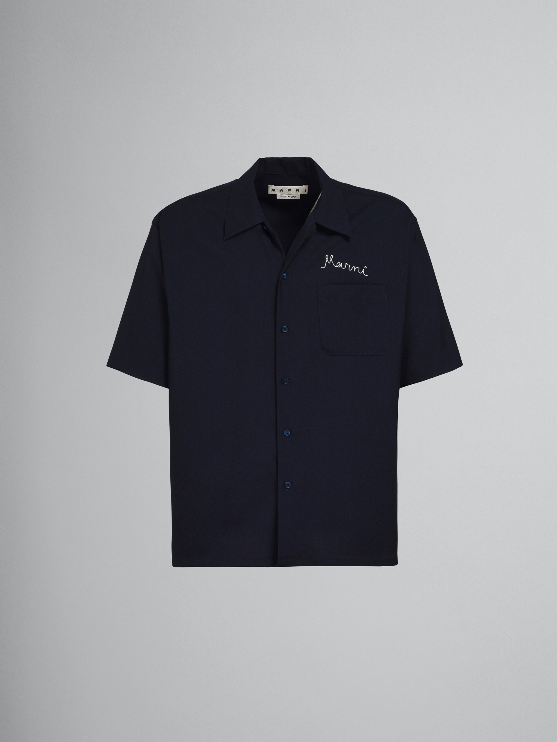 LOGO EMBROIDERY BOWLING SHIRT - 1