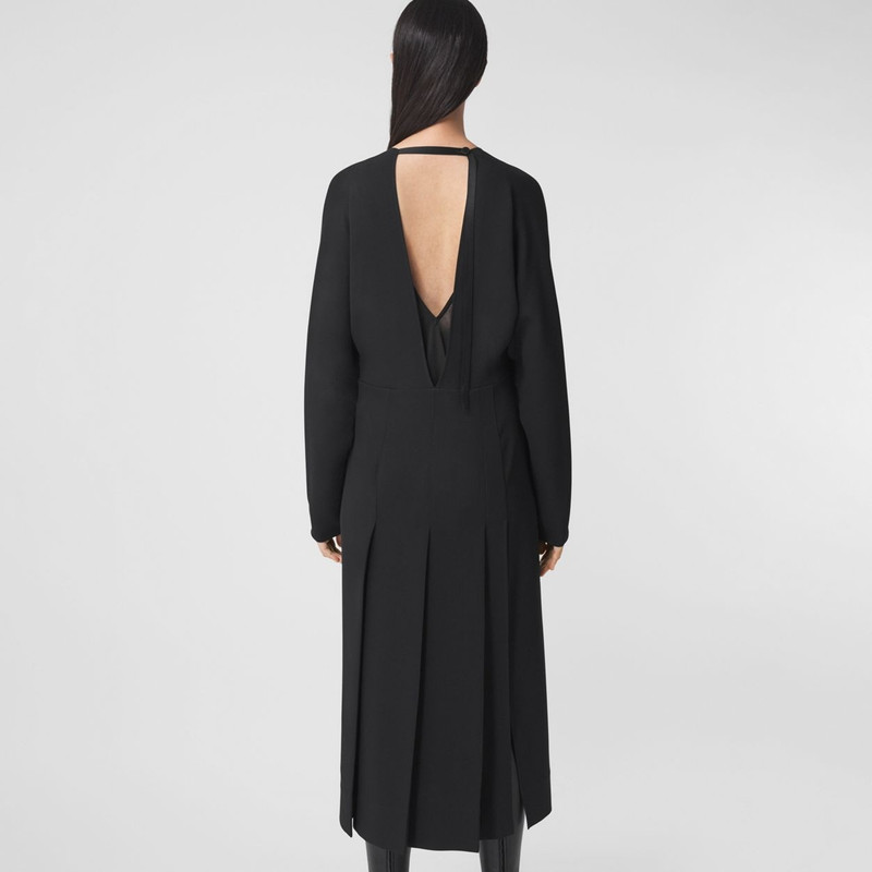 Pleated Silk Cady Dress with Detachable Slip 4