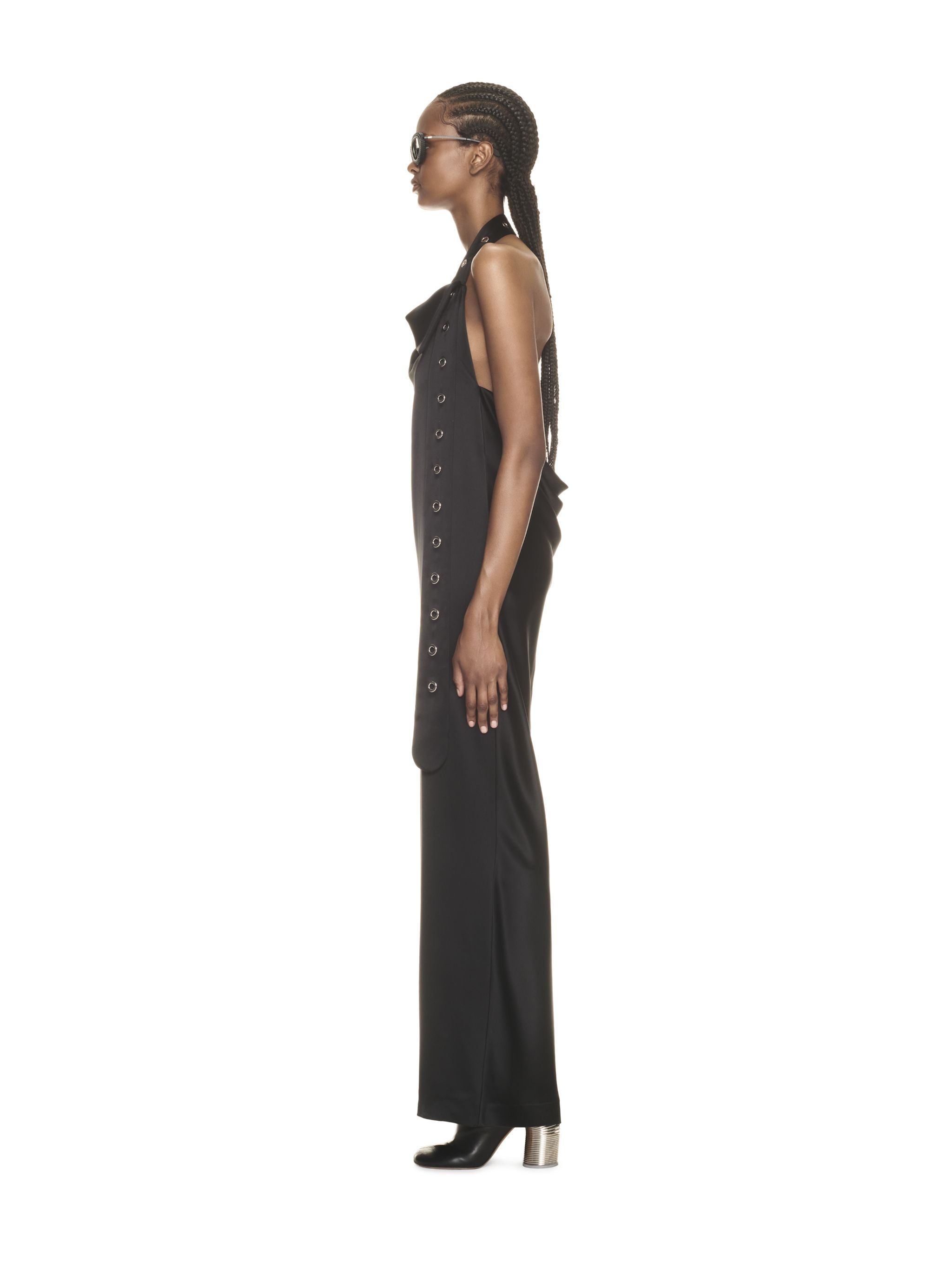 Satin Belt Long Dress - 3