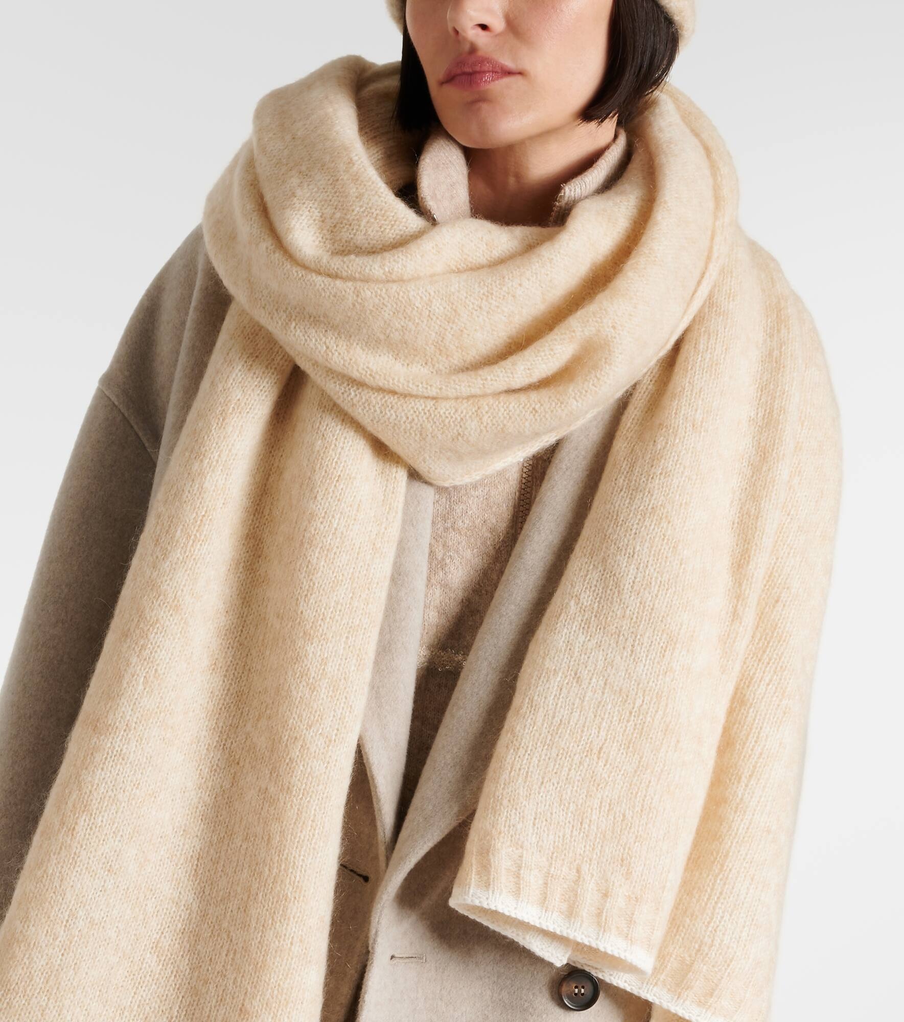 Cable-knit mohair scarf - 2