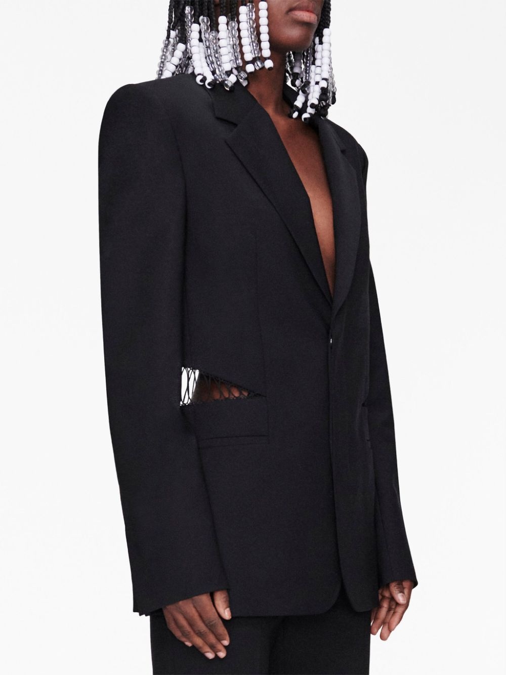 single-breasted wool blazer - 7