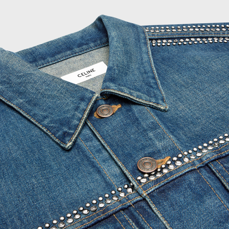 le palace trucker jacket in dark union wash 3