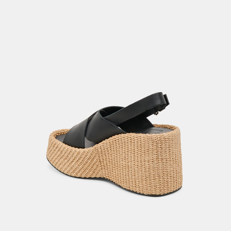 SKYLAR WEDGES BLACK LEATHER 5