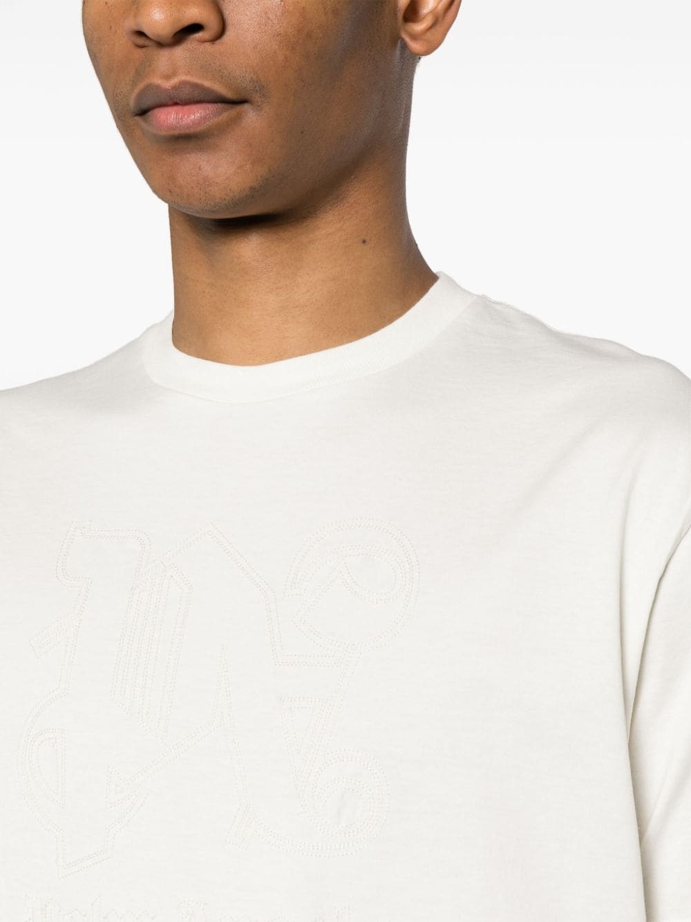 monogram-embroidered cotton T-shirt - 5