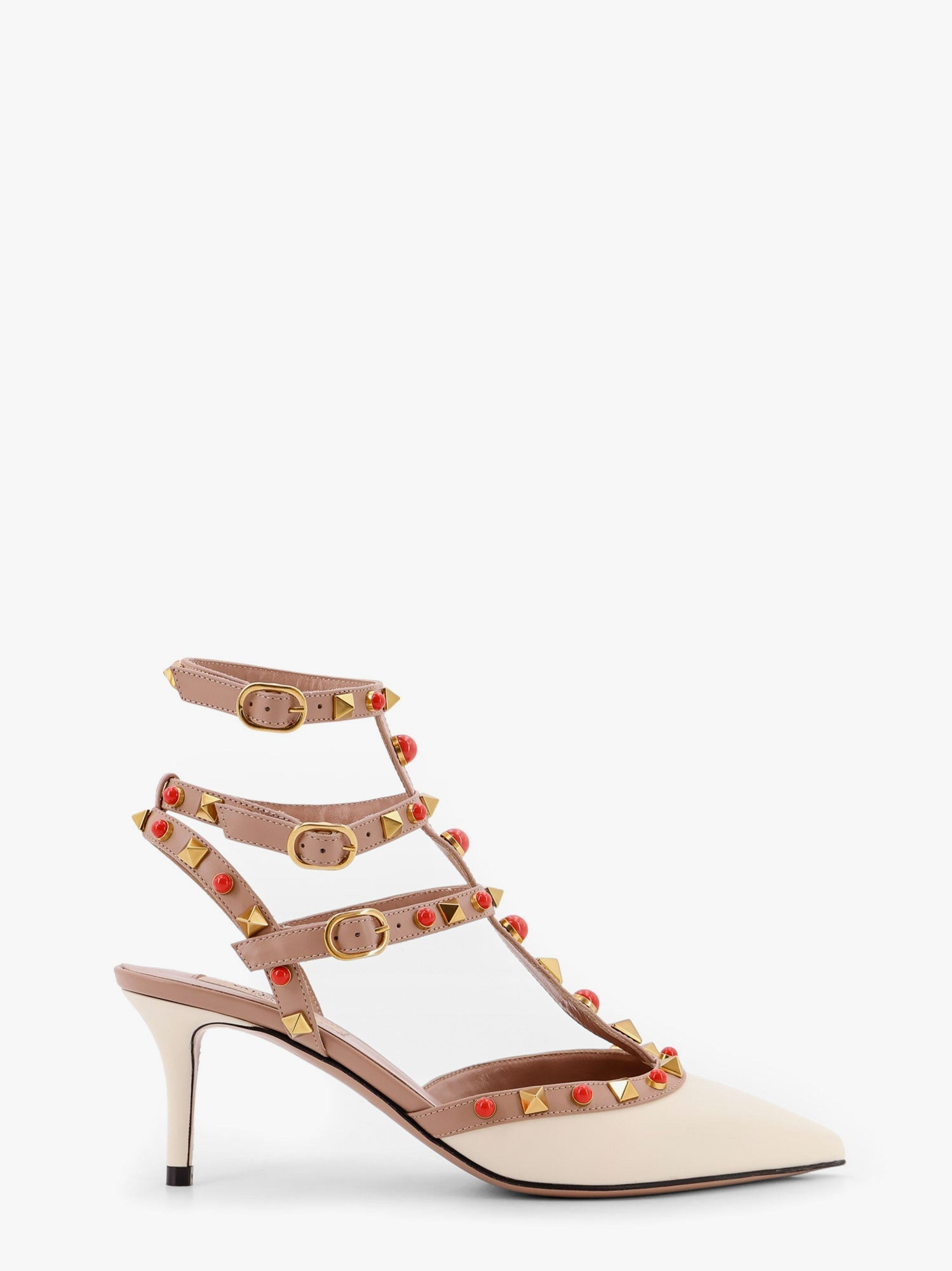 Valentino Garavani Rockstud Leather Slingback With Cabochon Stones - 1