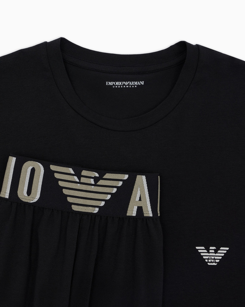 EMPORIO ARMANI ASV MEGALOGO ORGANIC-COTTON PYJAMAS WITH BERMUDA SHORTS outlook