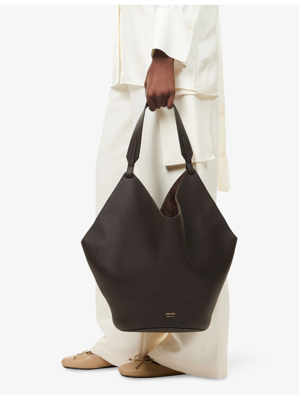 Lotus Large Leather Tote Bag - 2
