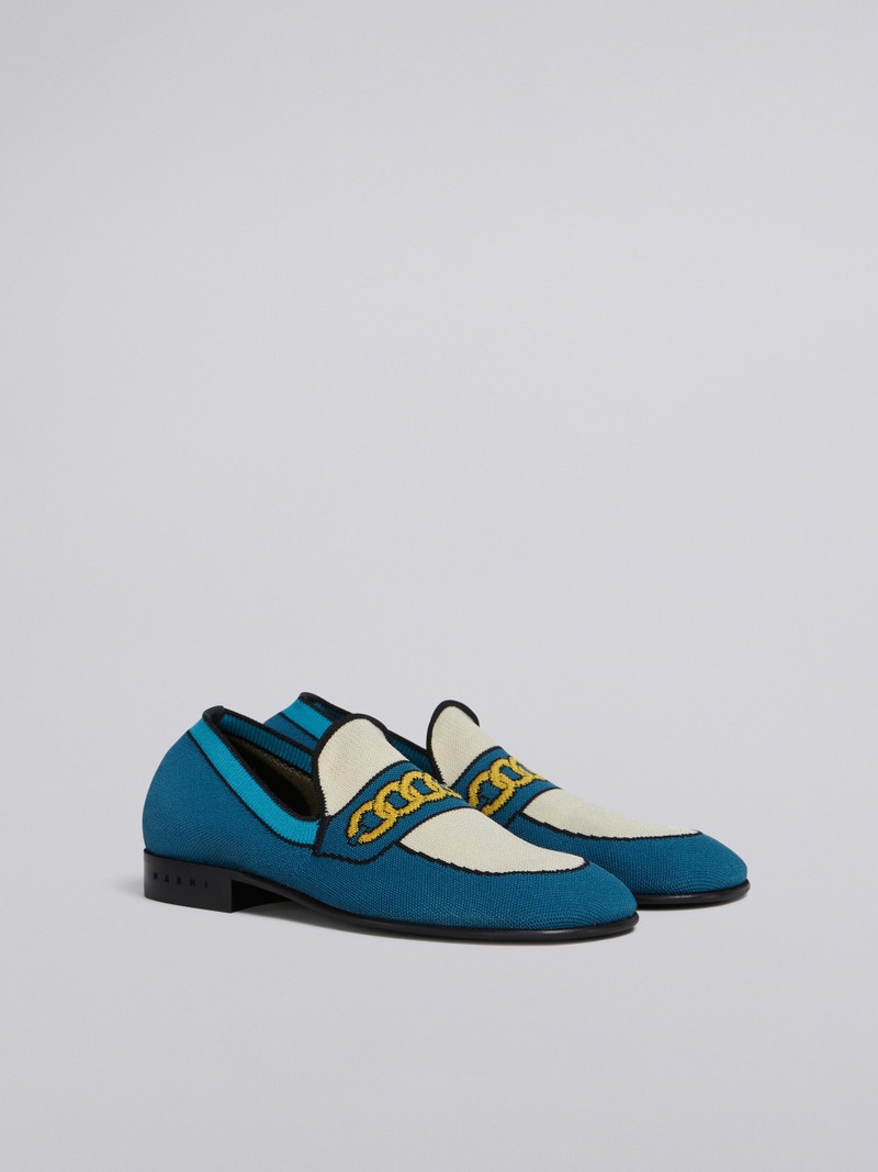 Marni BLUE TROMPE L'ŒIL JACQUARD MOCCASIN outlook