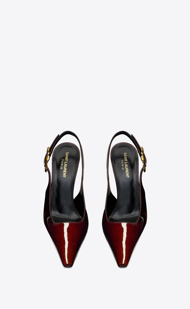 SAINT LAURENT dune slingback pumps in patent leather outlook