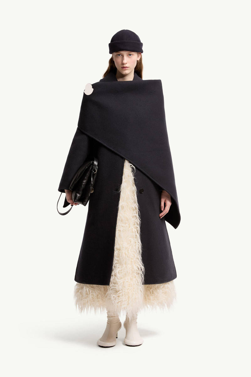 Jil Sander Moncler + JIL SANDER Textured Wool Blend Midi Skirt outlook