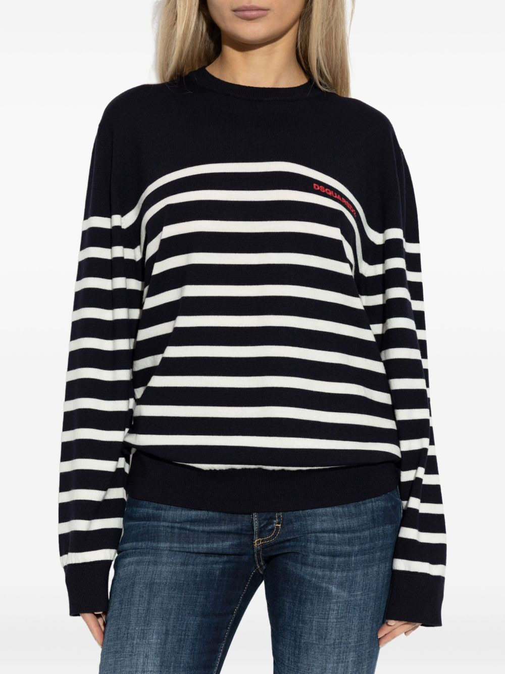 striped-pattern wool sweater - 3