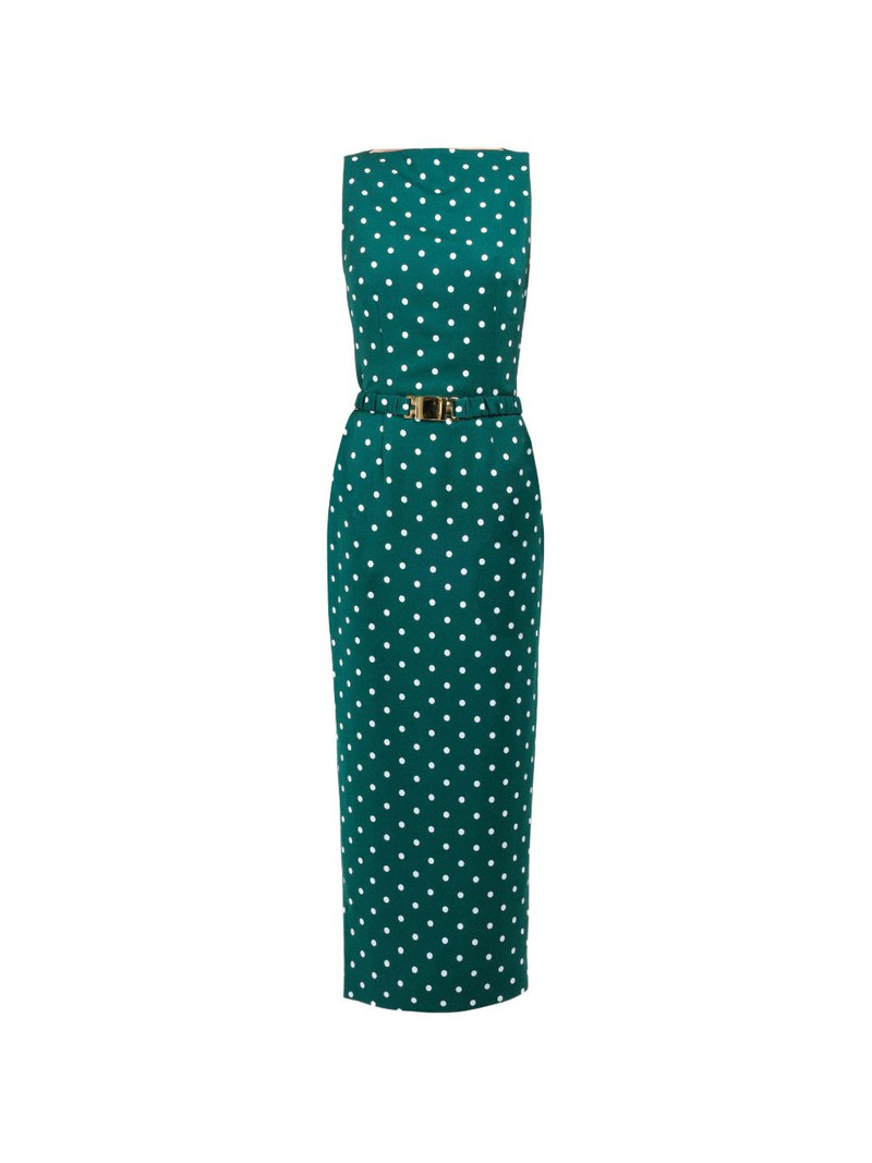 polka-dots straight-neckline maxi dress 1