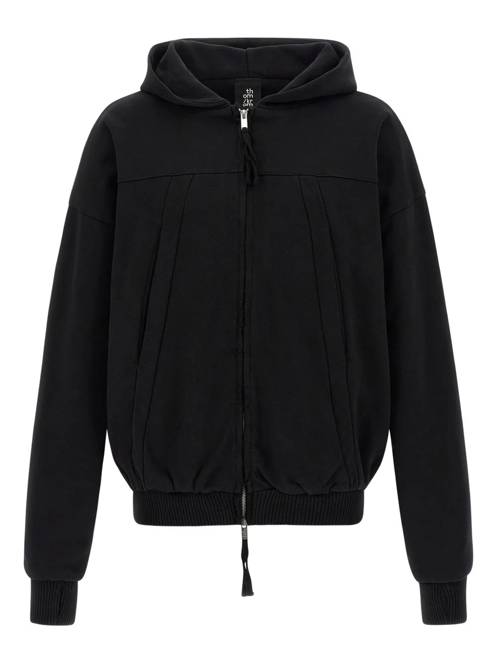 zip-fastening cotton hoodie - 1