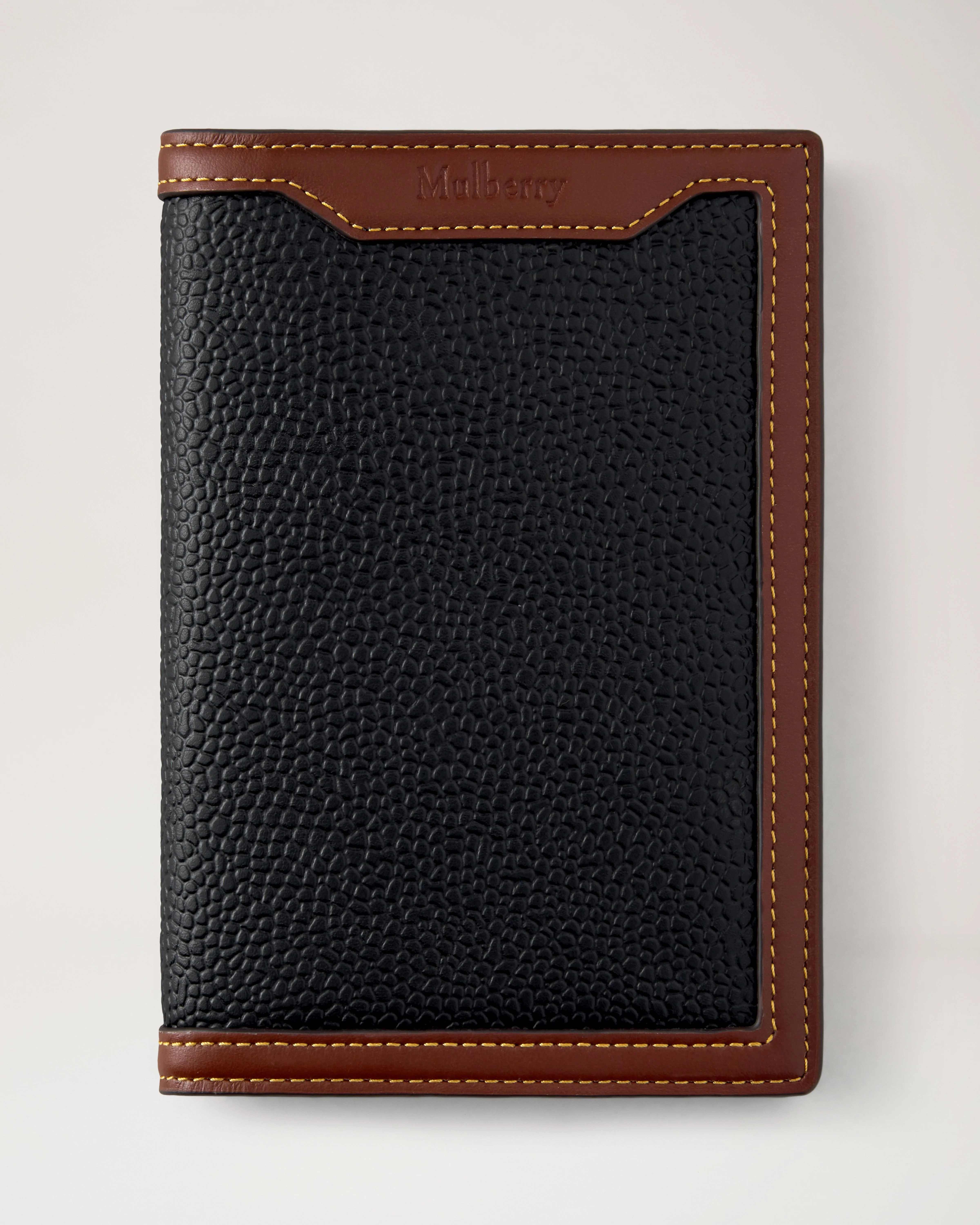Passport Cover Black & Cognac Bio Based Scotchgrain - 1