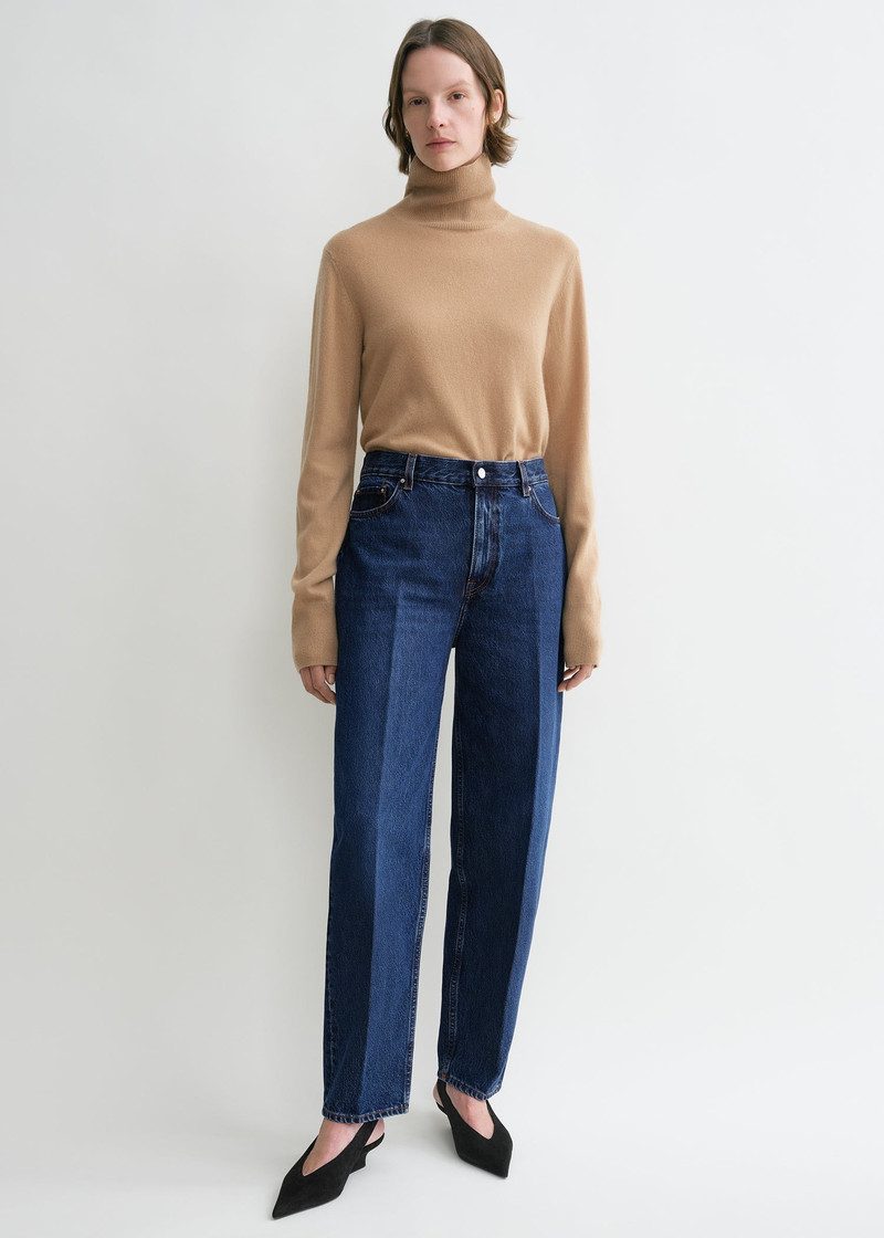 TOTEME Wide tapered leg denim dark blue outlook