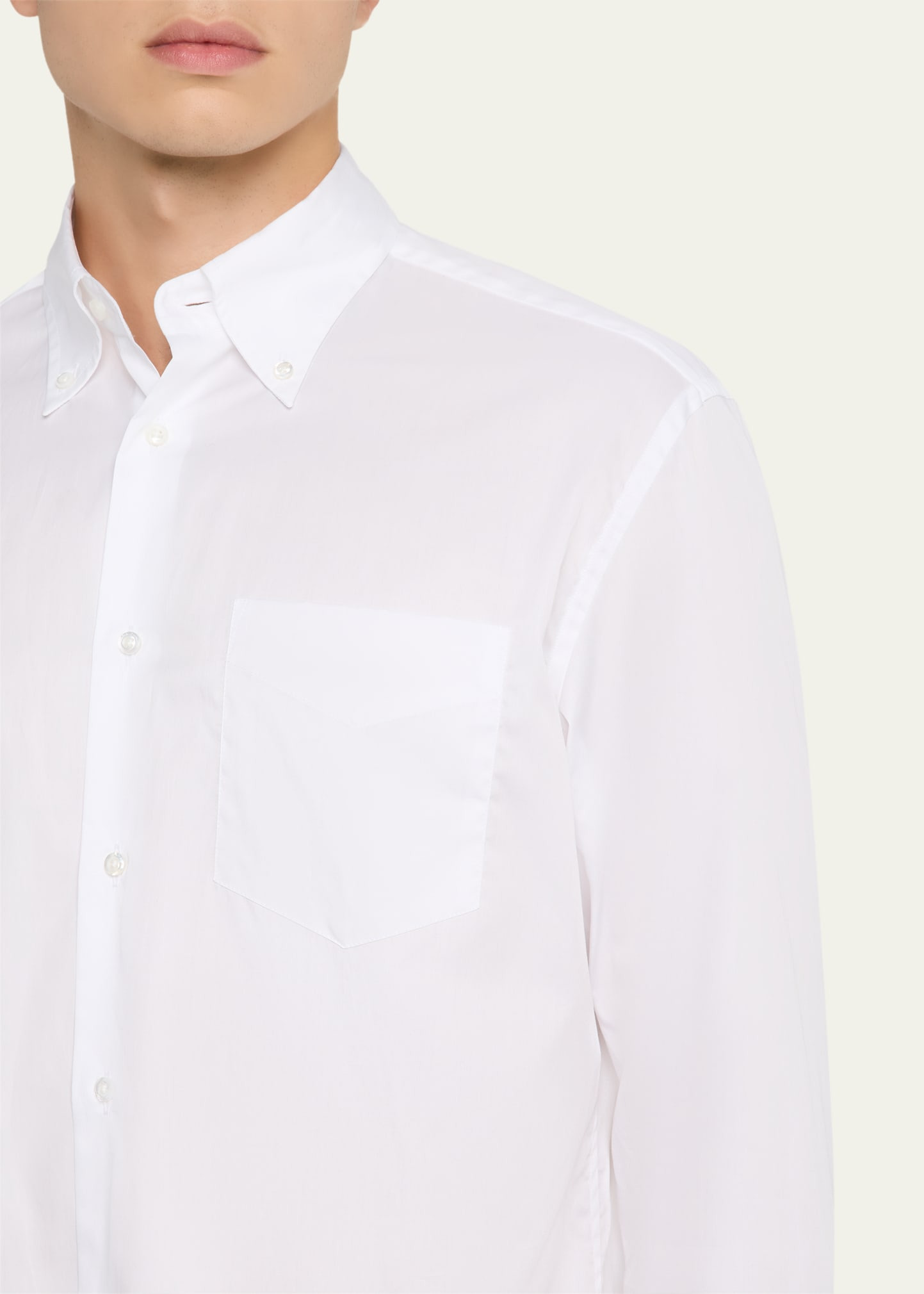 Men's Button-Collar Cotton Sport Shirt - 5