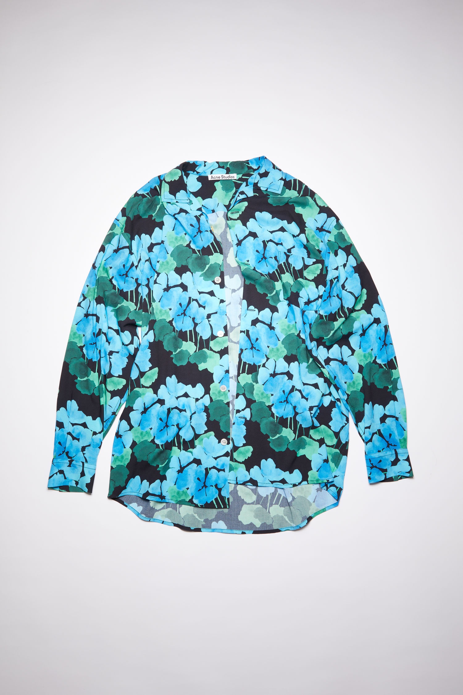 Floral print shirt - Blue - 1