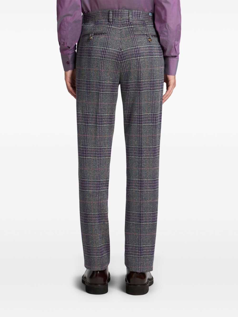 check-pattern trousers - 4