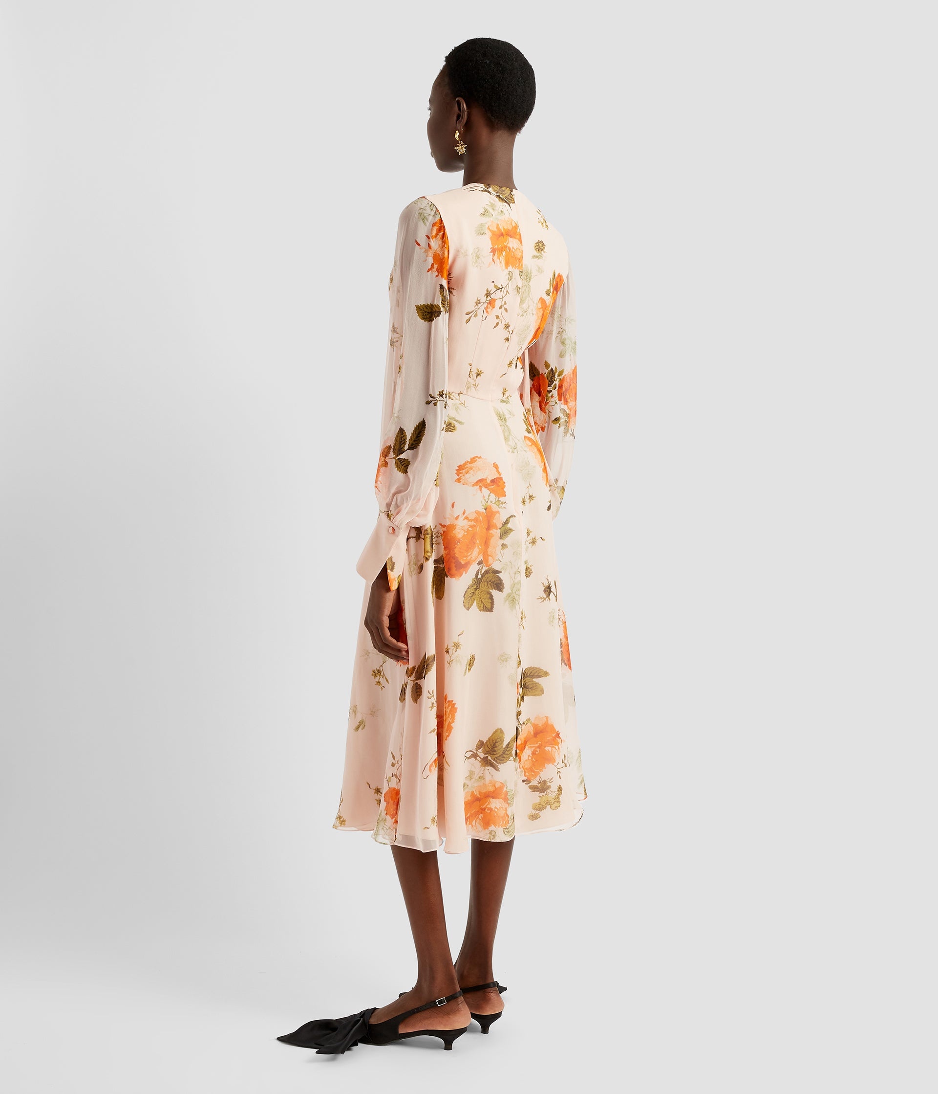 GATHERED NECK MIDI DRESS - 3
