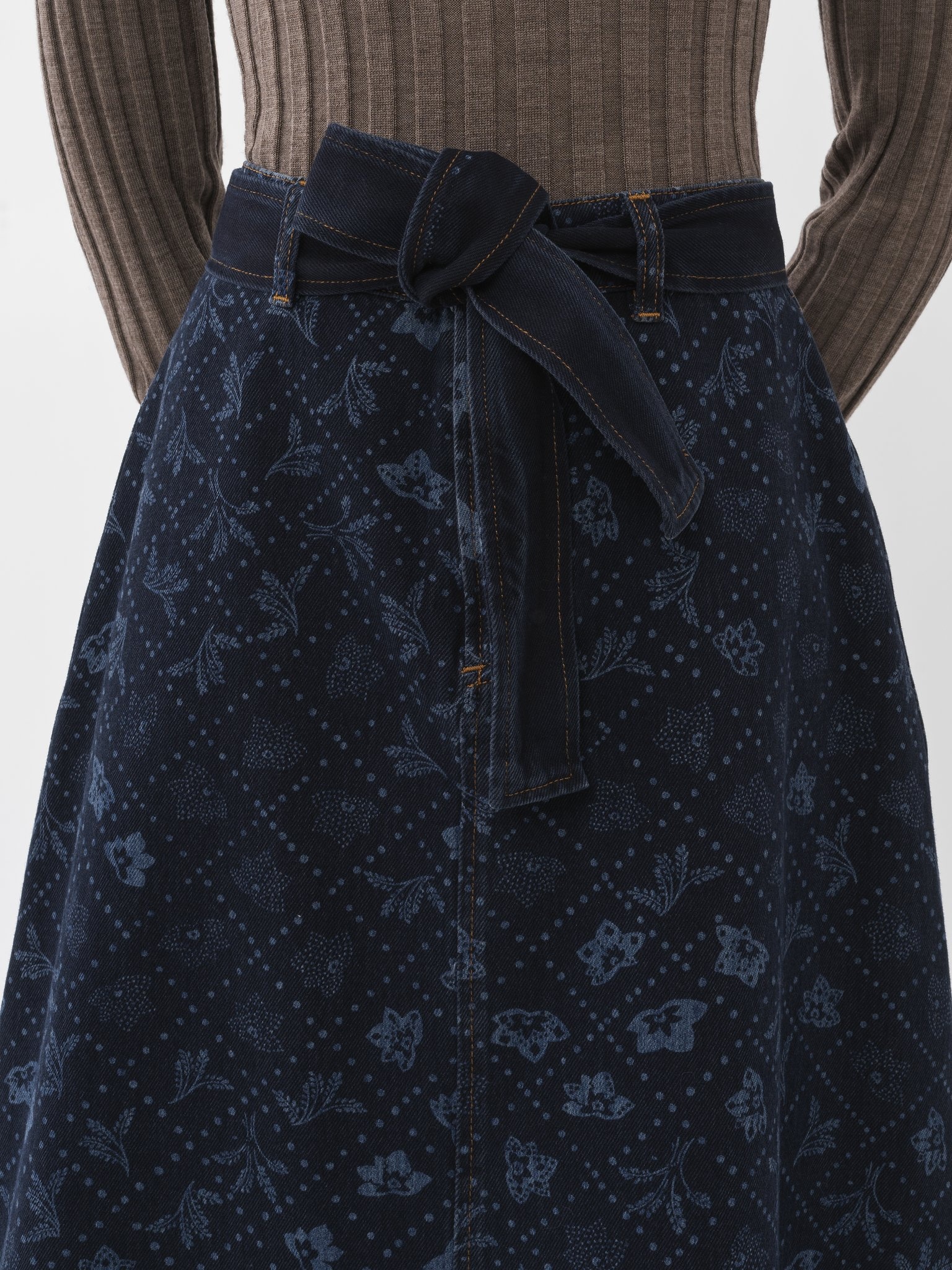 PRINTED DENIM SKIRT - 6
