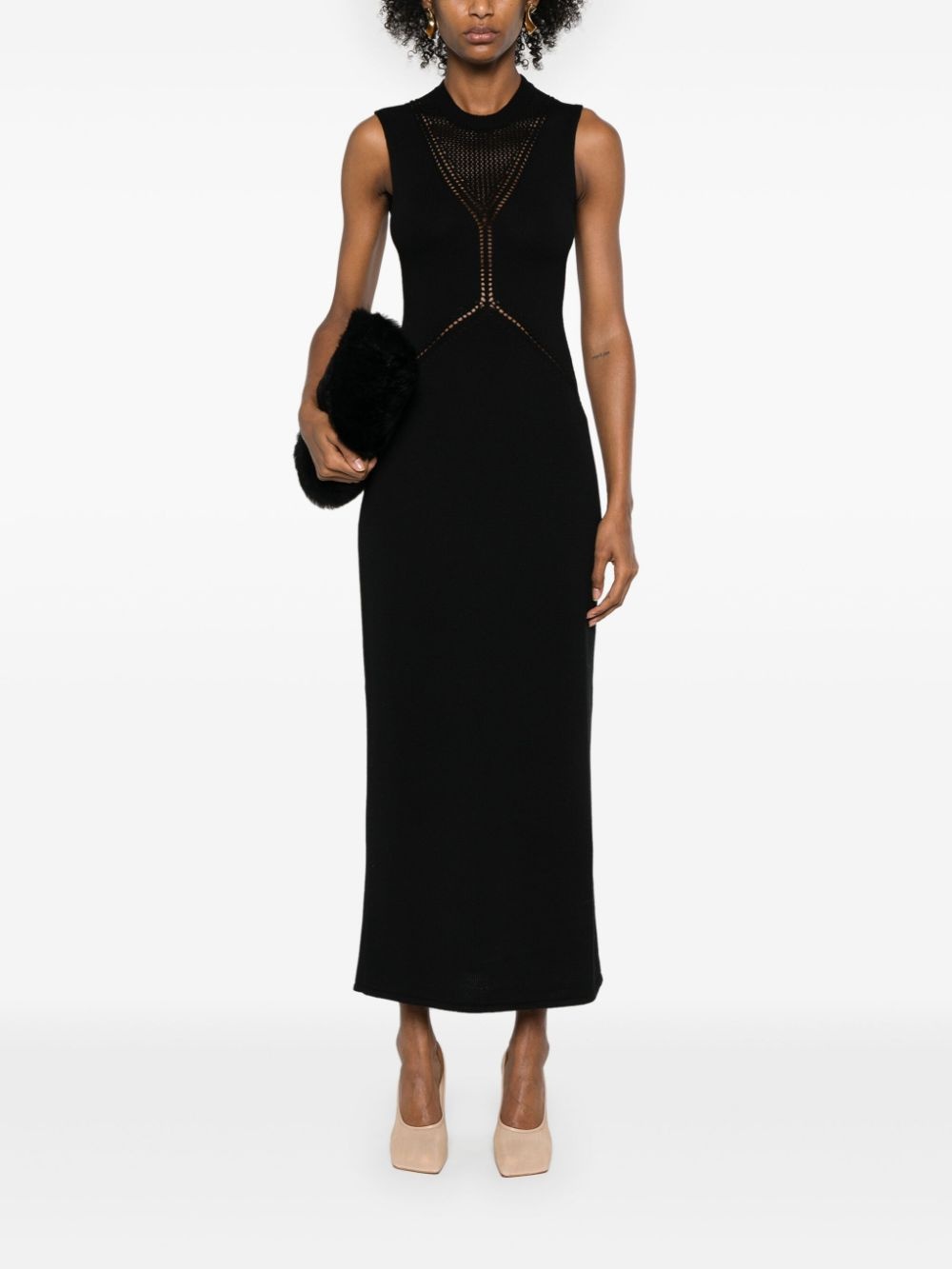crew-neck knitted maxi dress - 2