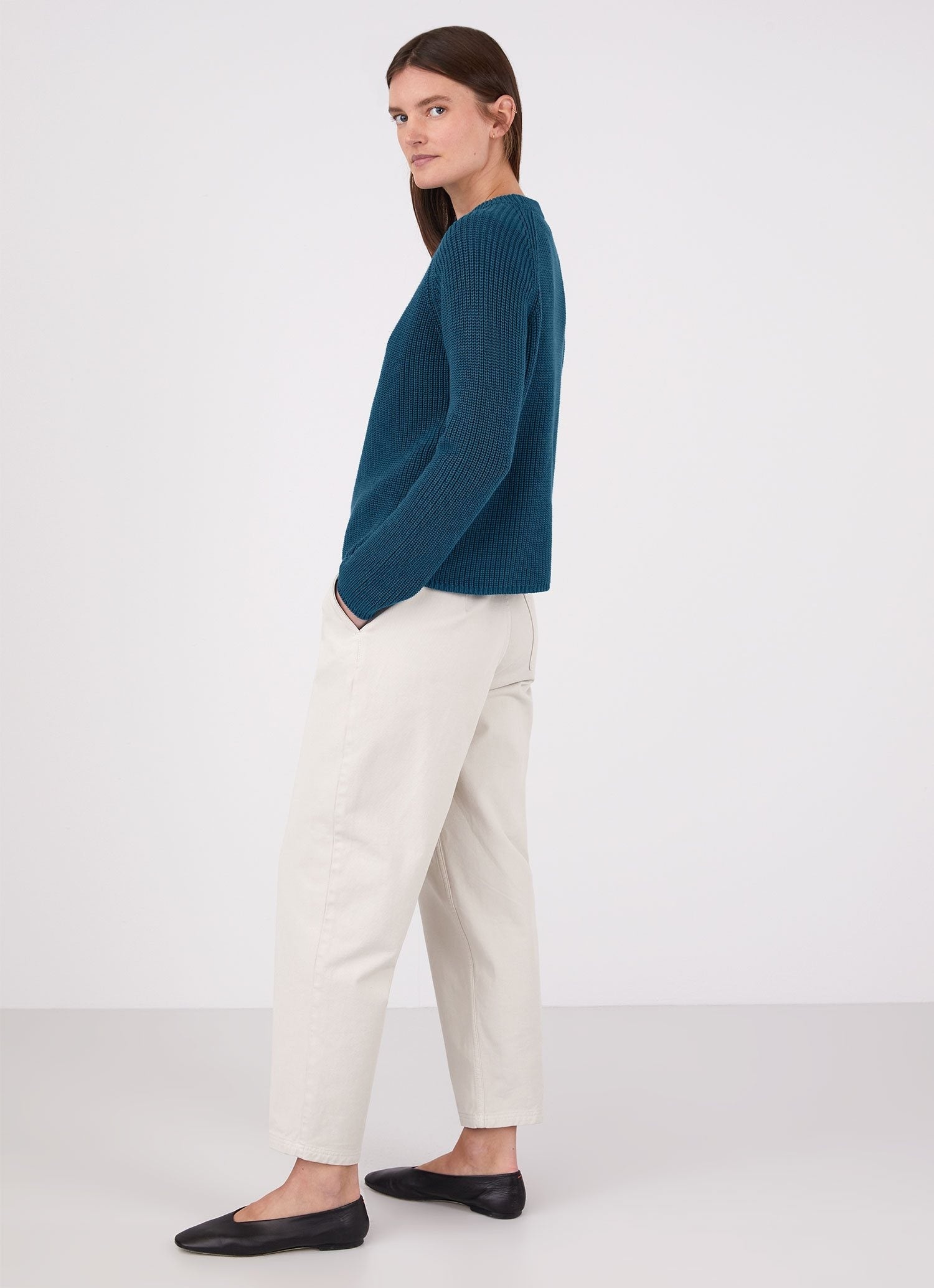 Cotton Boxy Crew Neck Jumper - 3