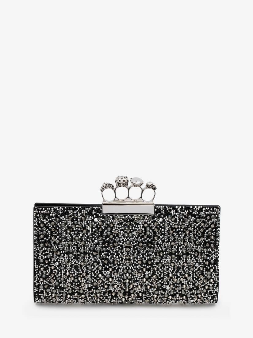 Women's Jewelled Flat Pouch in Black - 3
