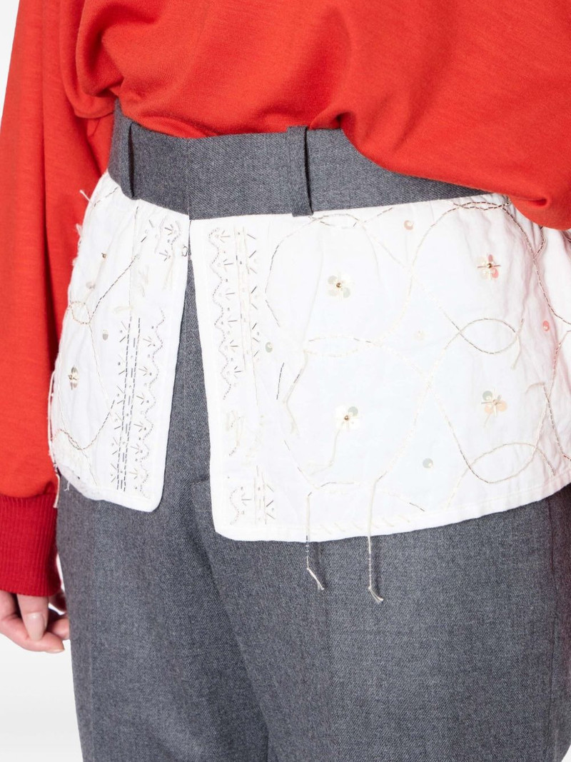 embroidered-panel trousers 4