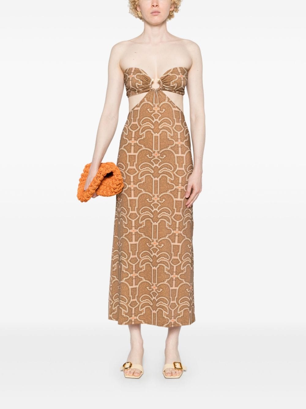 Jungle Geometry strapless maxi dress - 2