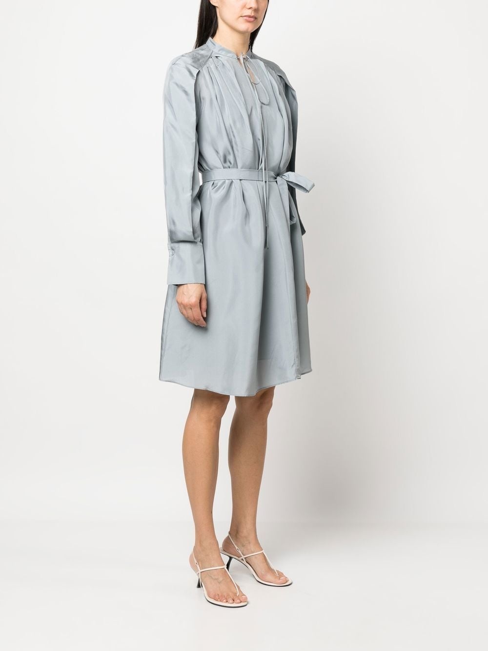 long-sleeve silk dress - 3