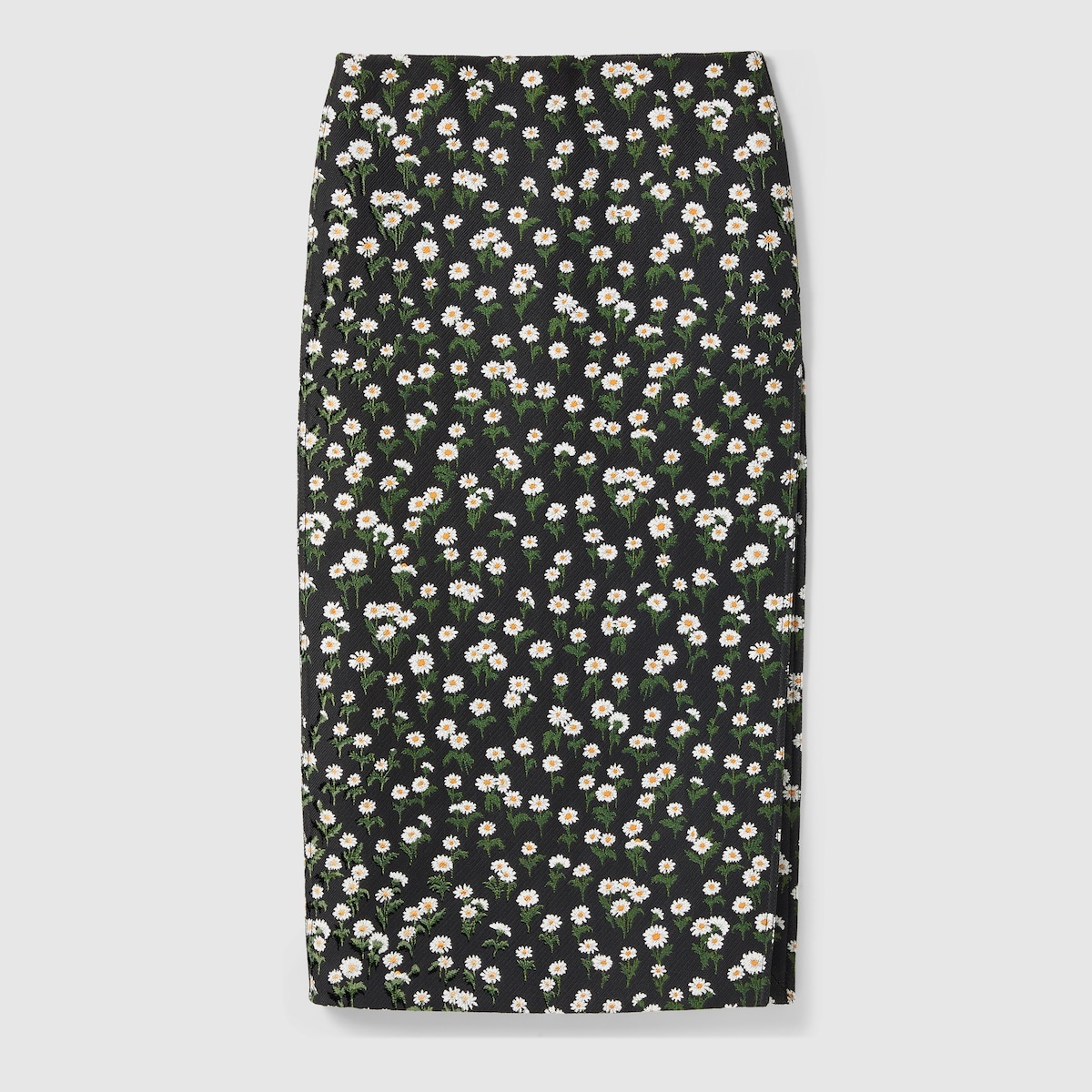 Mid-length floral crêpe skirt - 1