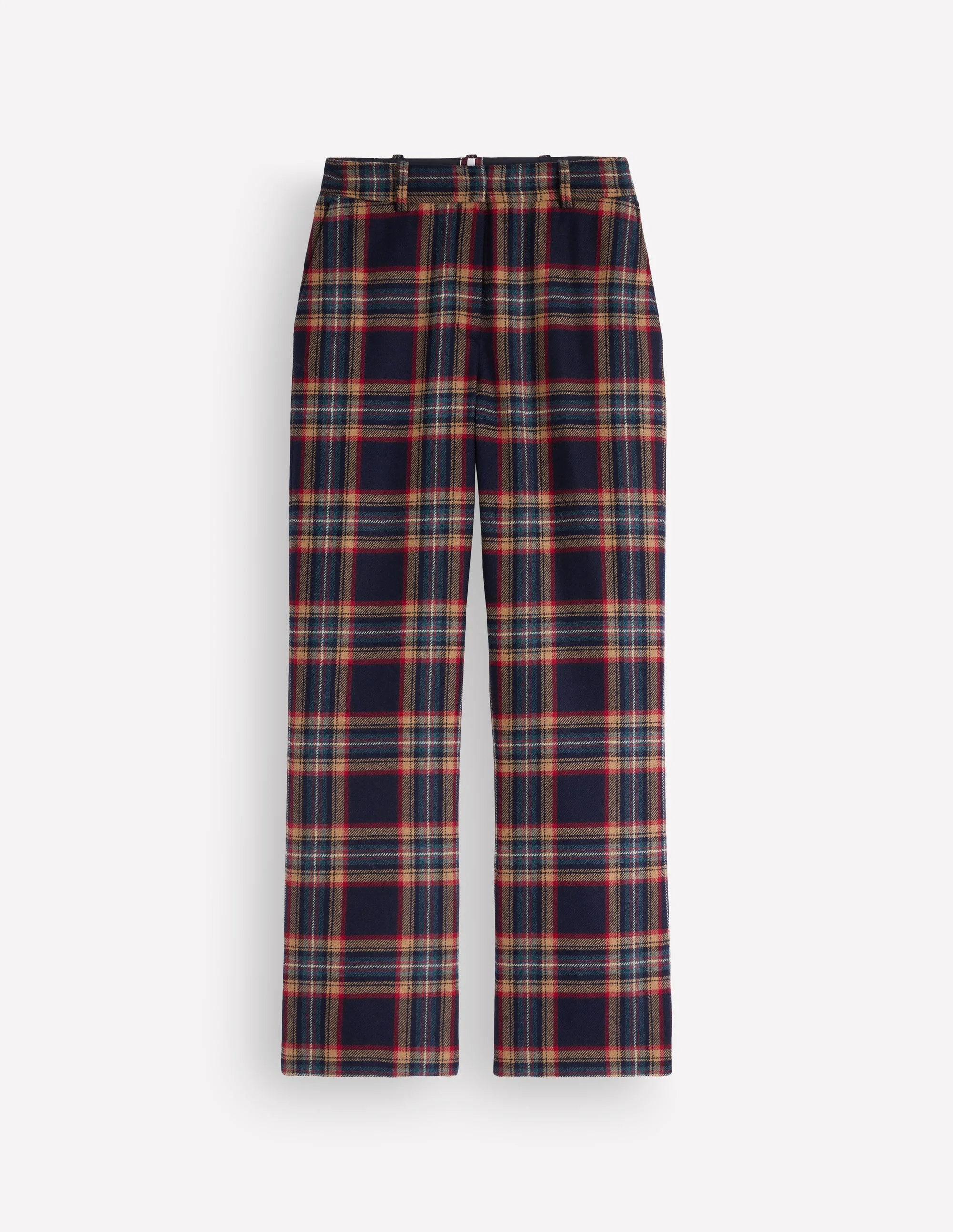 Fitzrovia Wool Blend Pants-Navy and Camel Check - 1
