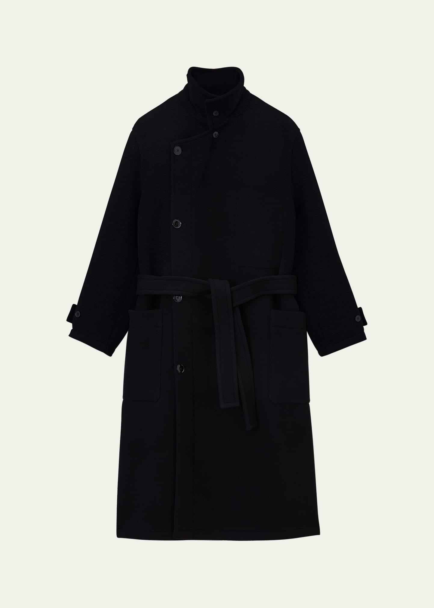 Men's Double Wool Wrap Coat - 1