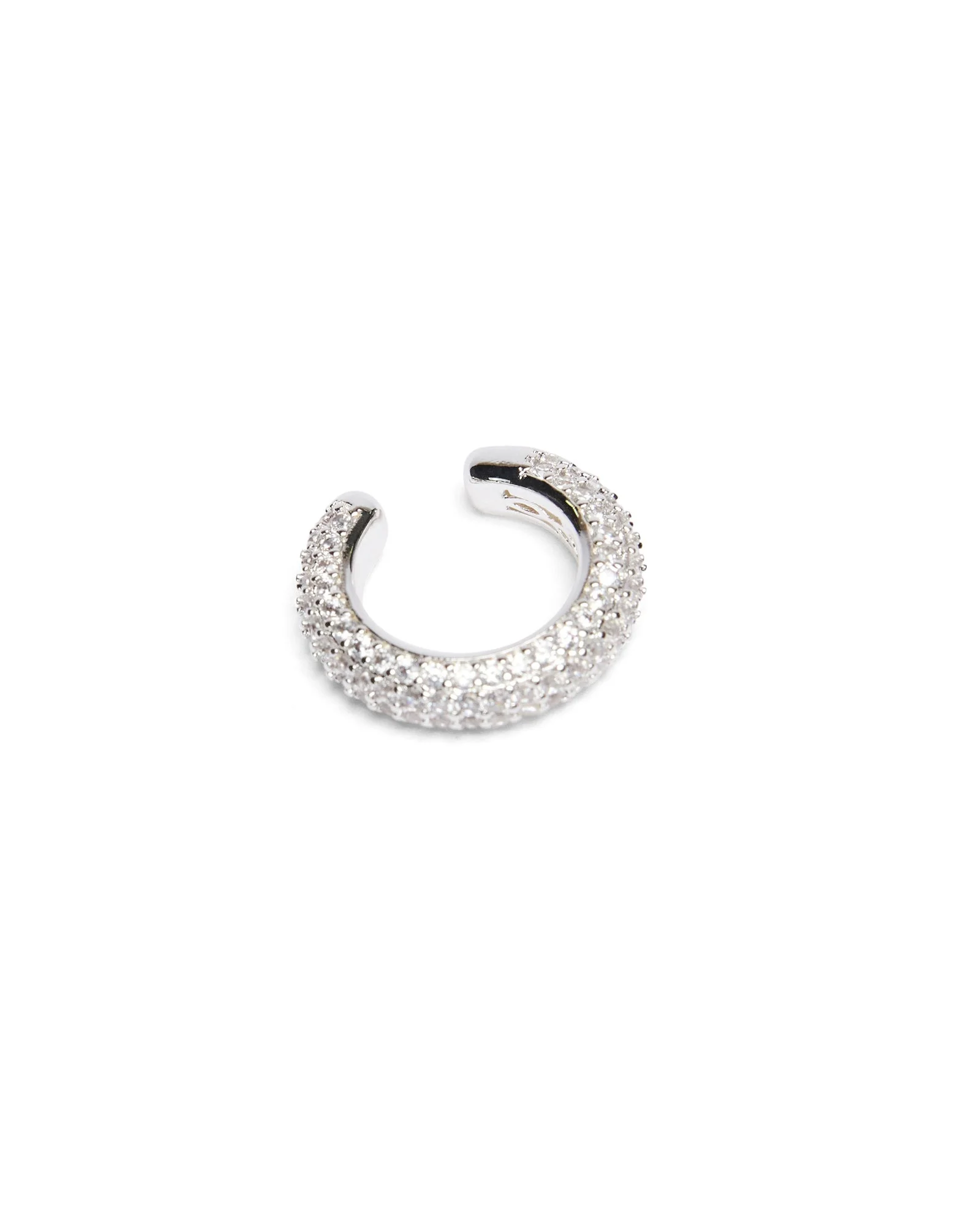 KRYSTAL RIPPLE EAR CUFF SILVER - 1