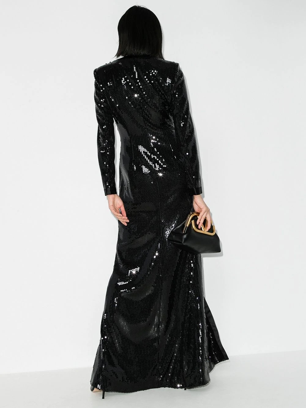 sequin-embellished crystal-button gown - 3