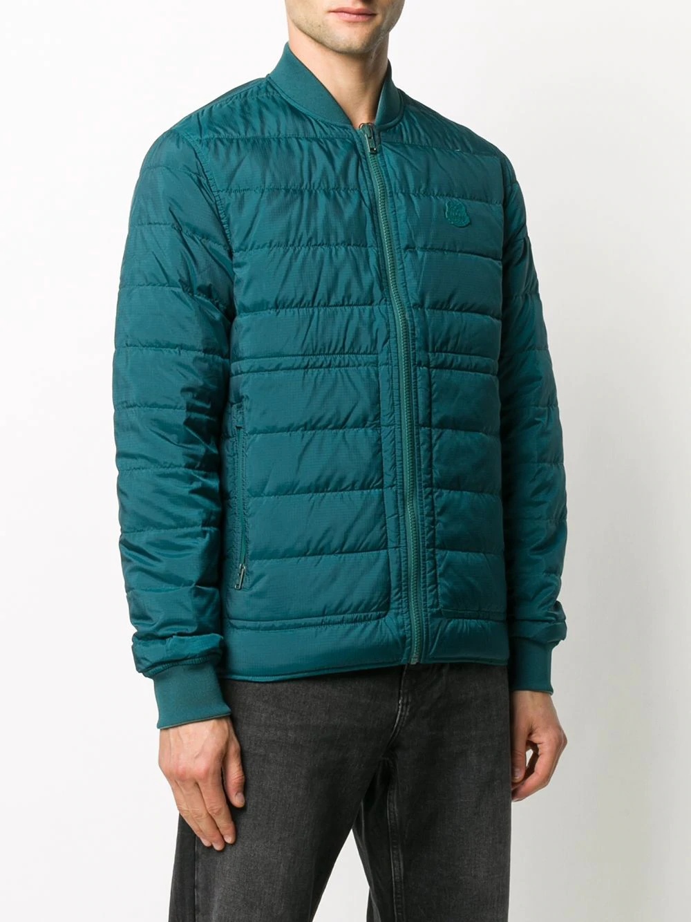 padded zip-up down jacket - 3