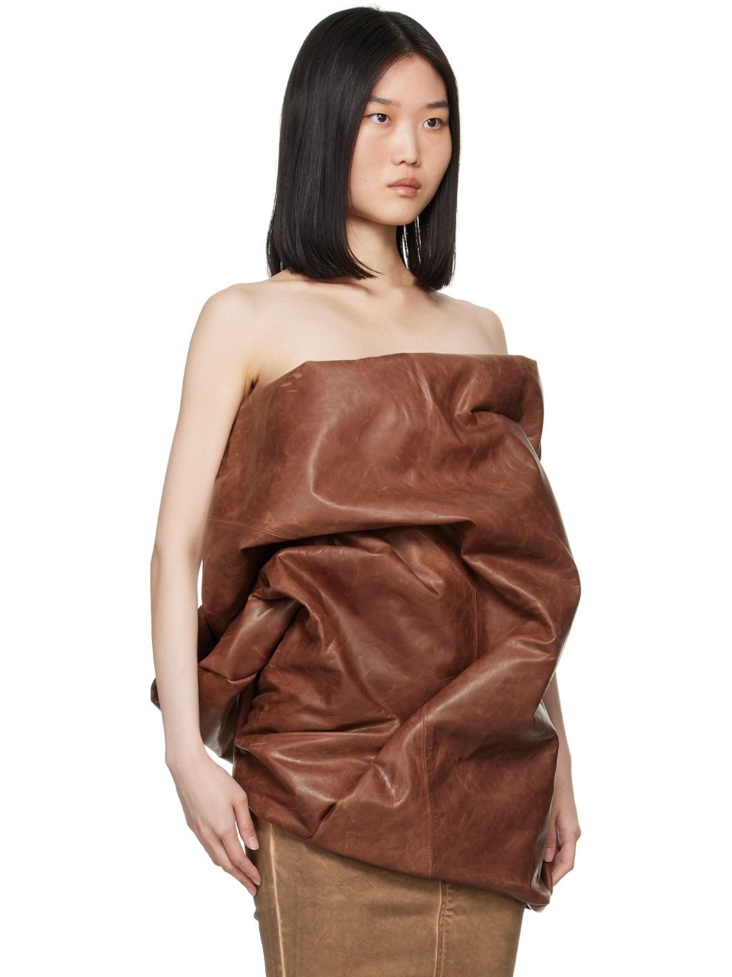 Brown Lido Hun Leather Camisole - 2