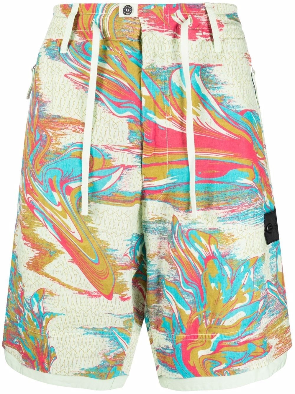 marbled-print bermuda shorts - 1