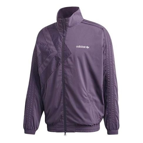 adidas originals logo Printing Stand Collar Sports Jacket Purple GL6157 - 1