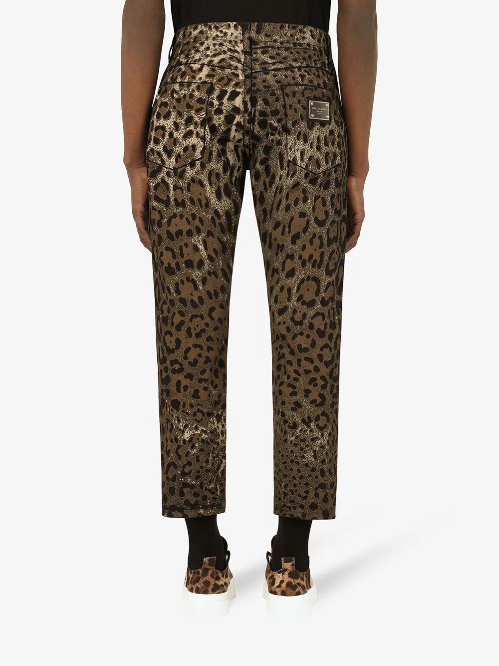 leopard print cropped trousers - 4