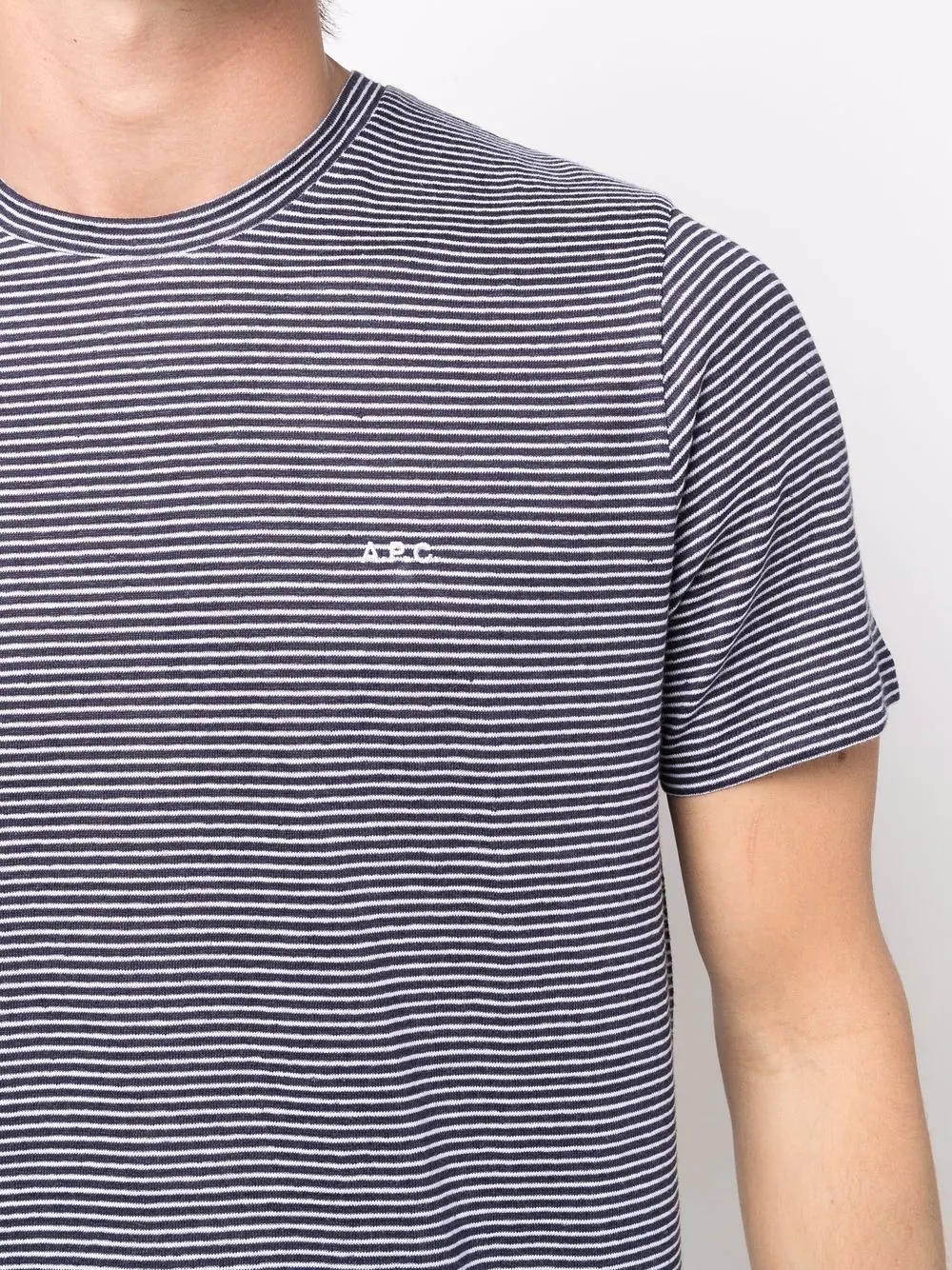 striped crew neck T-shirt - 5