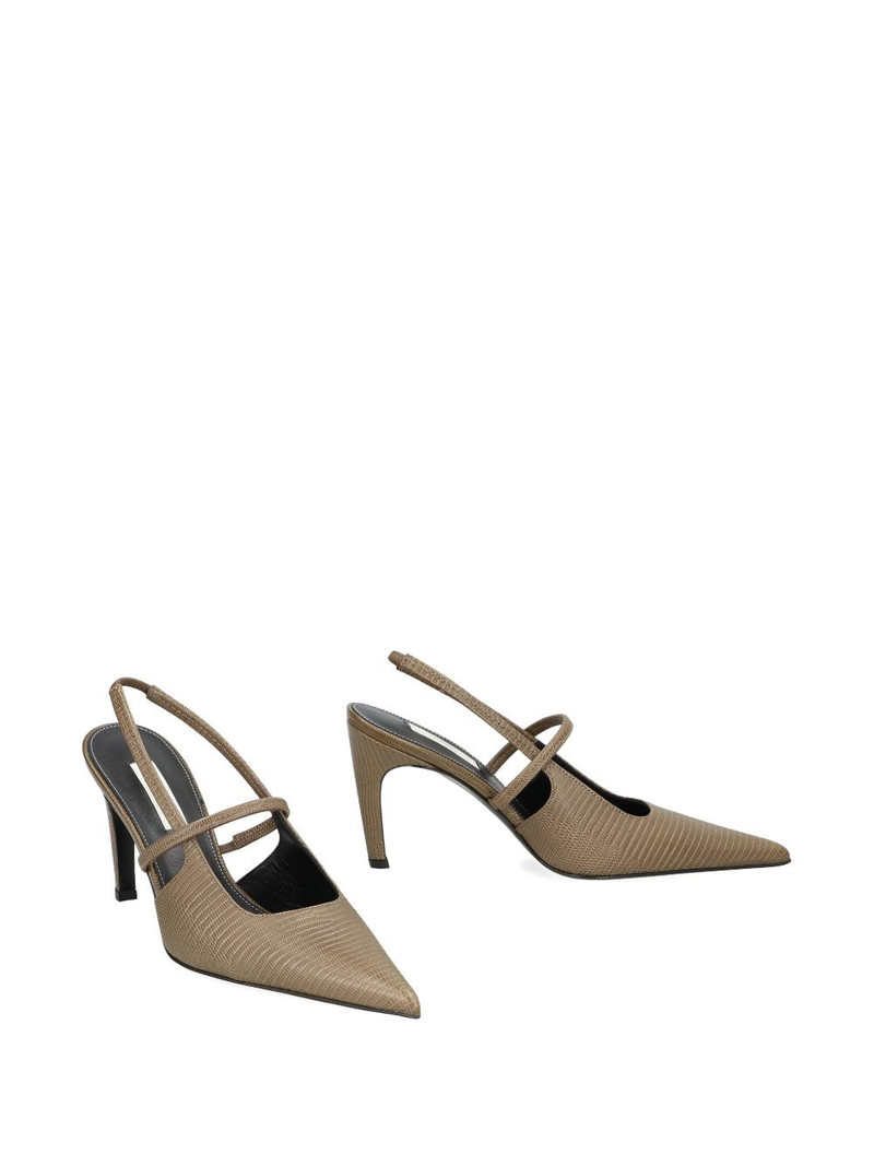 TOTEME 100mm lizard-effect strap heeled pumps outlook