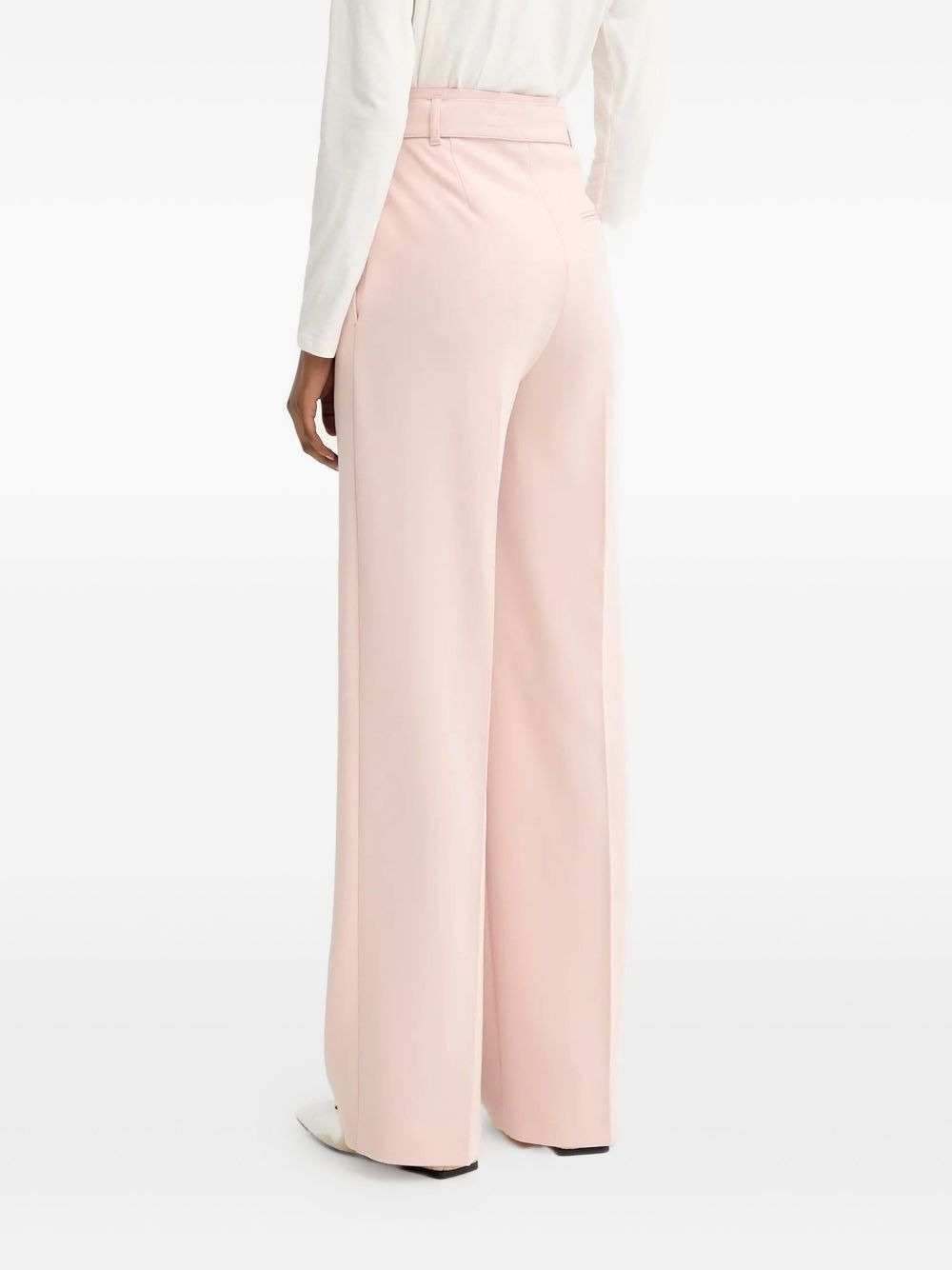 pleated belted straight trousers - 2