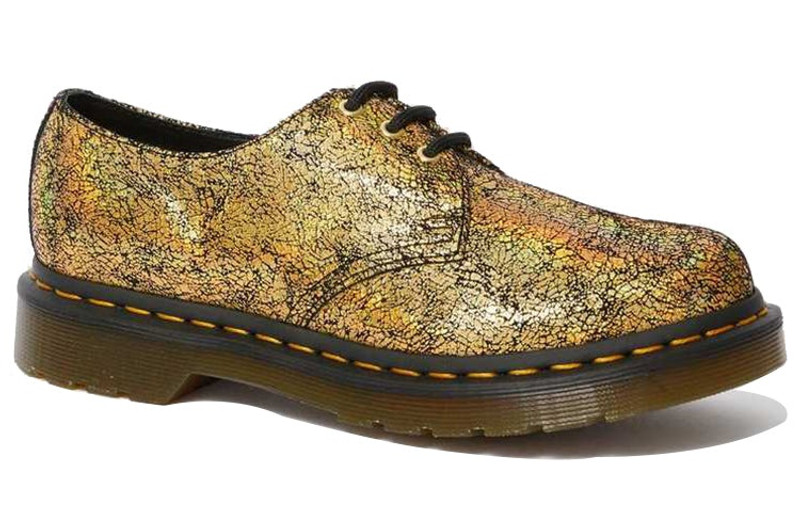 Dr. Martens (WMNS) Dr. Martens 1461 Metallic Leather Oxford Shoes 'Iridescent Crackle - Gold' 25729710 outlook
