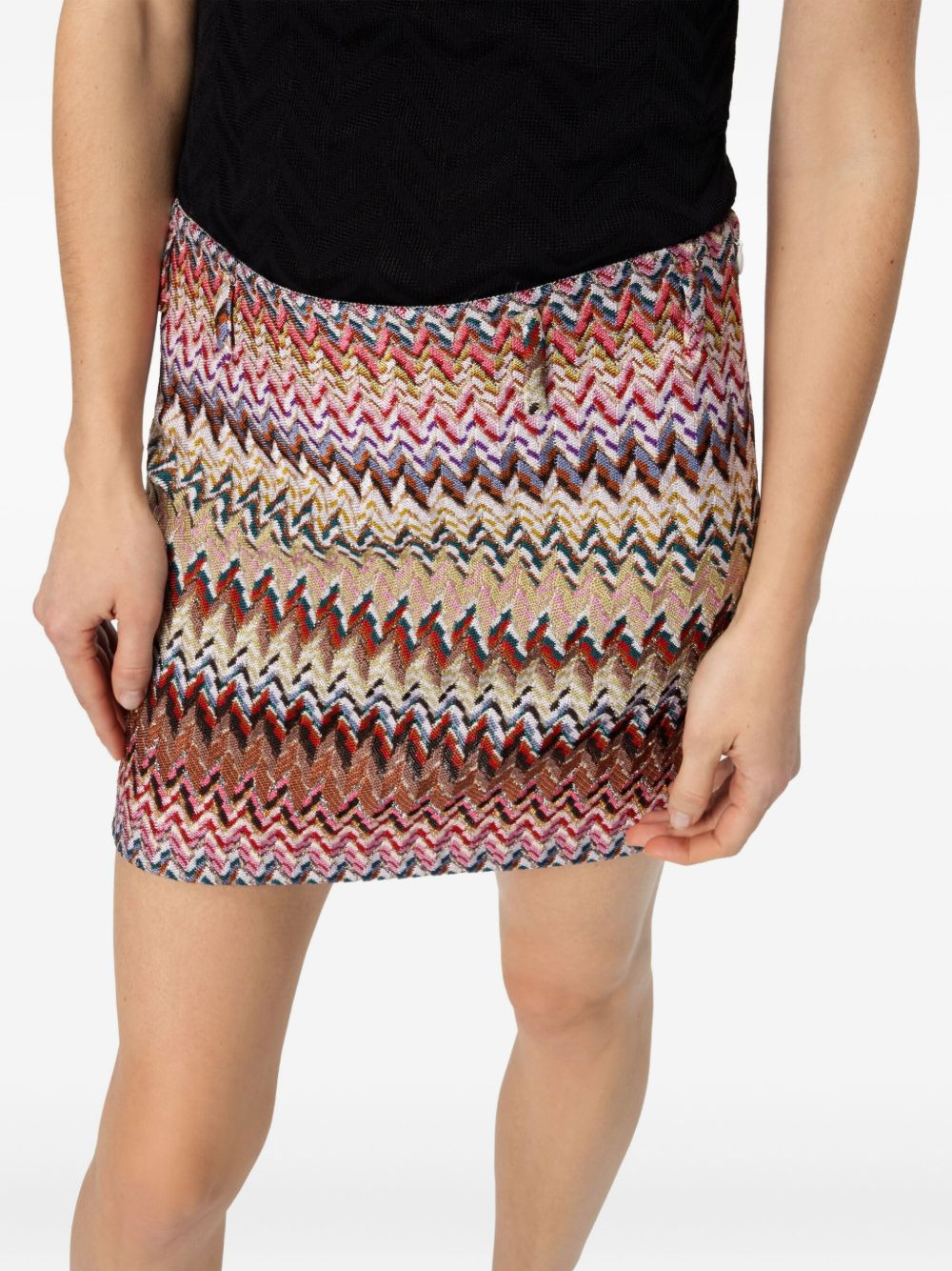 zigzag-pattern mini skirt - 4