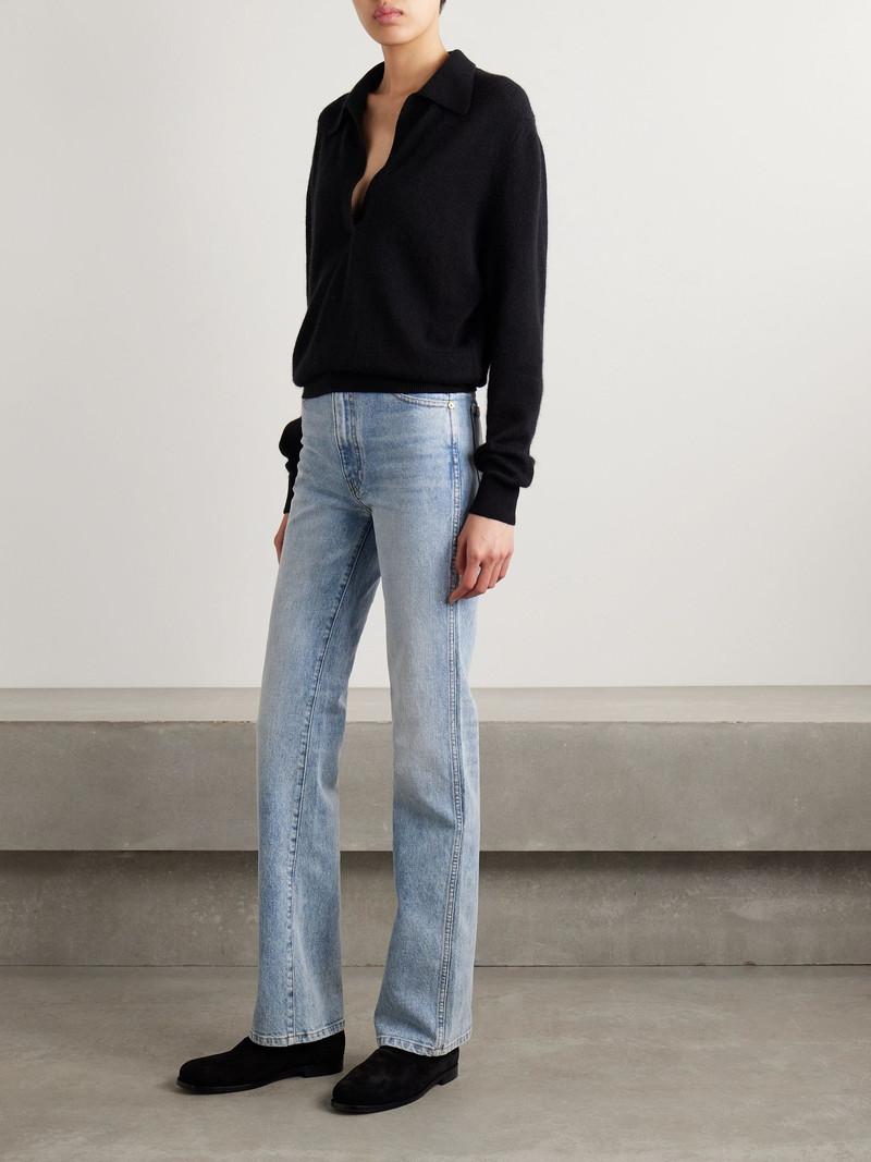 KHAITE Danielle Stretch high-rise straight-leg jeans Blue outlook
