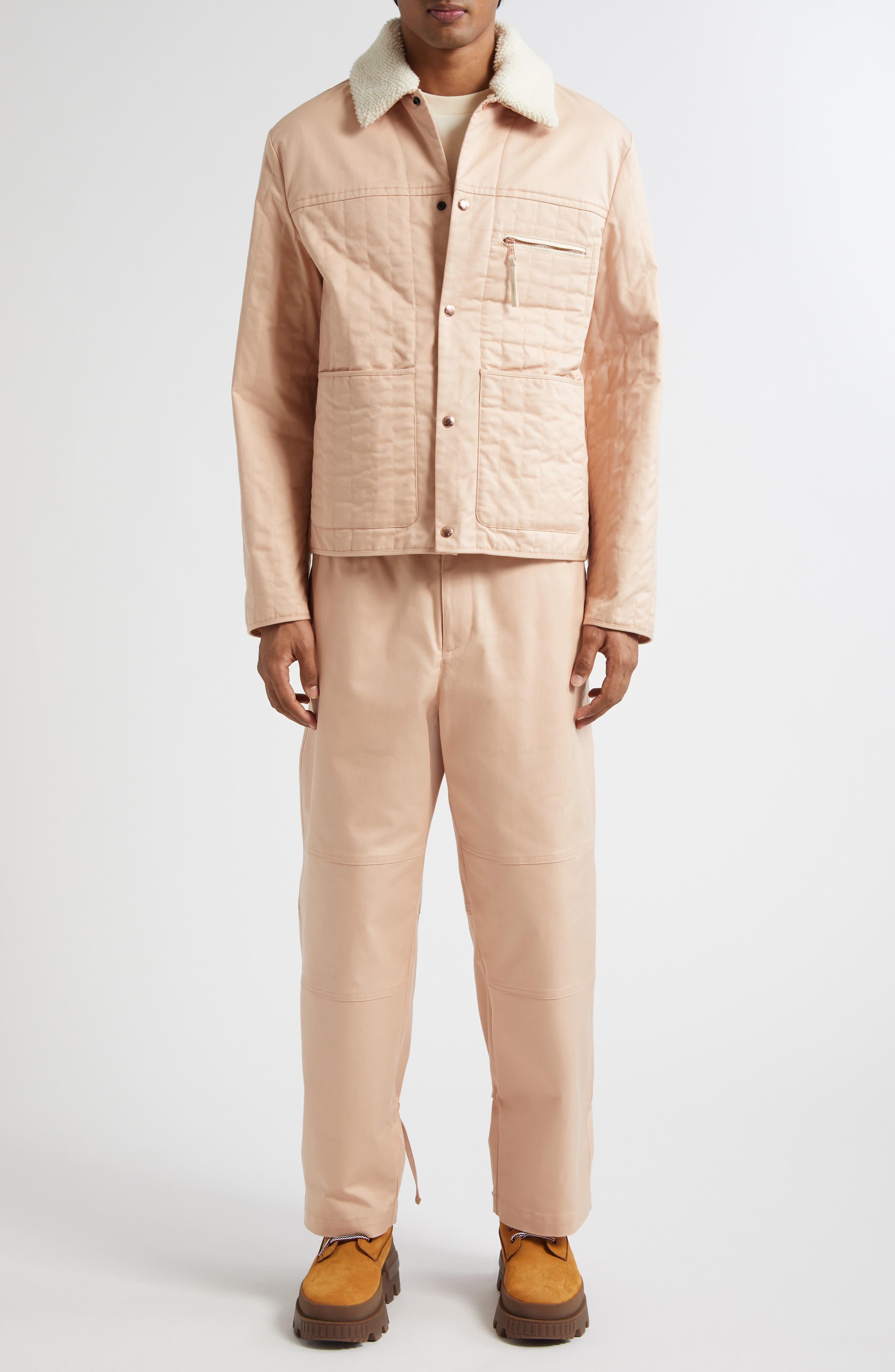 Moncler x Gilga Farm by Donald Glover Gabardine Pants in Peach at Nordstrom - 8