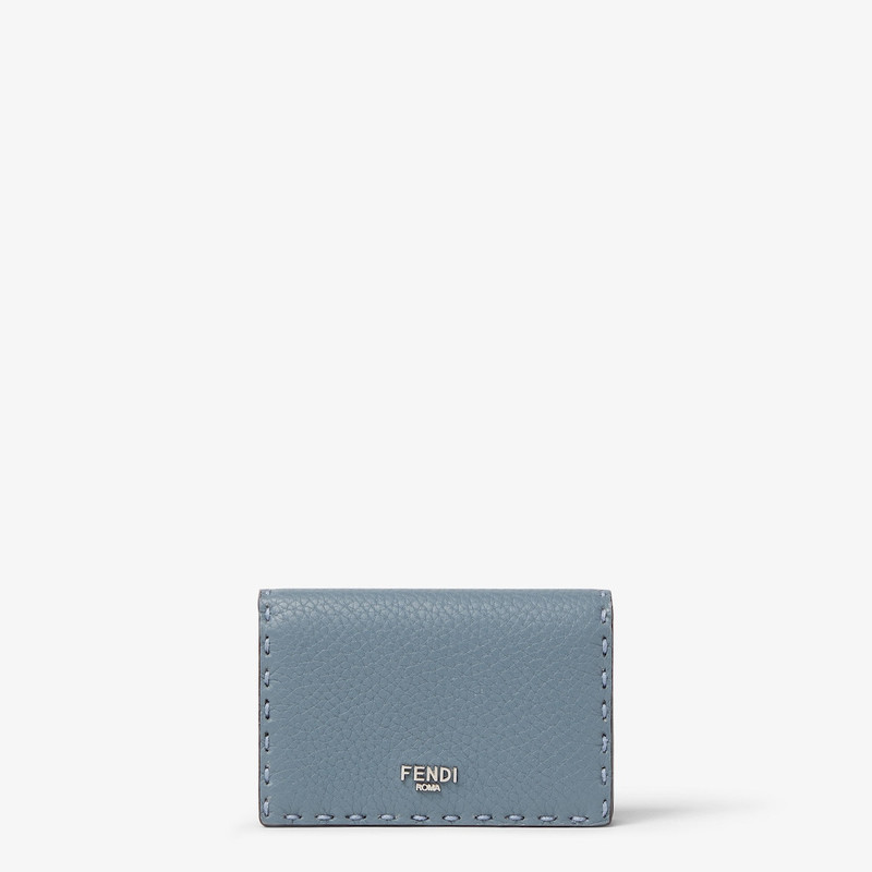 Card Holder Selleria Mercury blue and dark gray Selleria card holder with 102 hand-sewn stitches 1